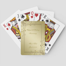 Baraja De Cartas Florecer Oro 50° Aniversario del Boda