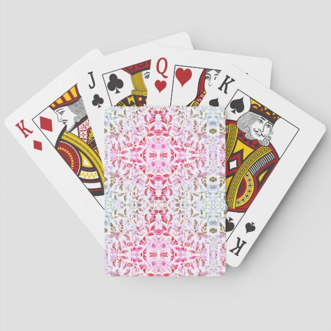 Baraja De Cartas Floreciente rama floral de oro en fondo blanco (Reverso)