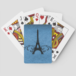 Baraja De Cartas Florecimiento francés de cosecha azul