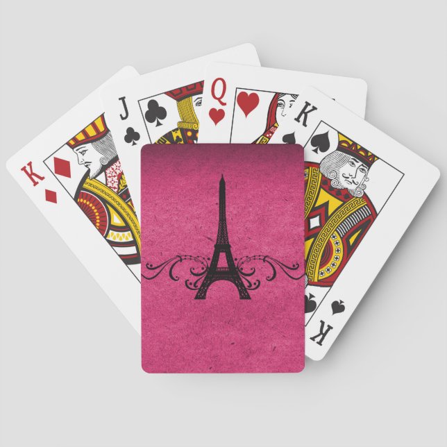 Baraja De Cartas Florecimiento francés de cosecha rosa (Reverso)