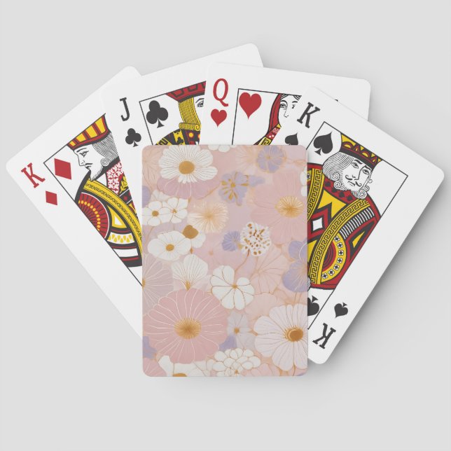 Baraja De Cartas Florecimiento Pastel Etéreo (Reverso)