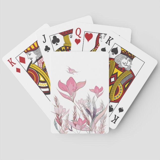 Baraja De Cartas Flores acuáticas (Reverso)