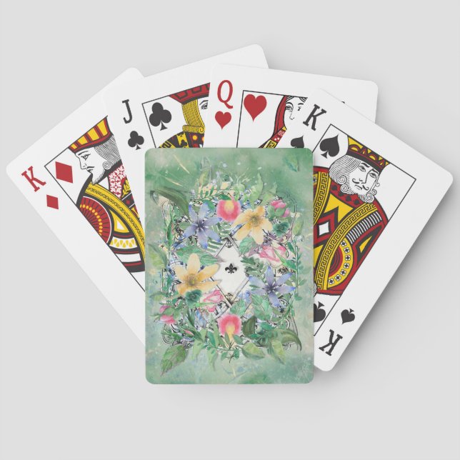 Baraja De Cartas Flores acuáticas de jardín (Reverso)