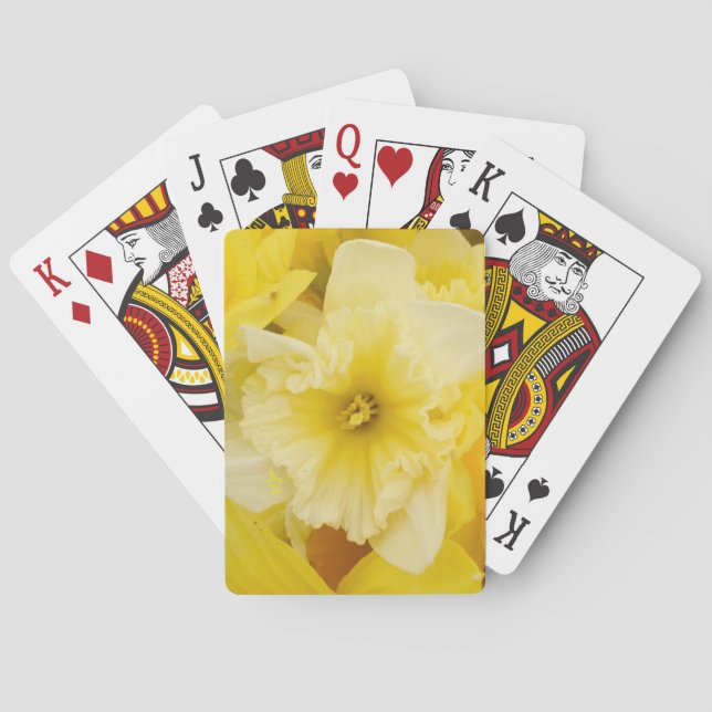 Baraja De Cartas Flores amarillas bonitas del narciso (Reverso)