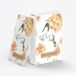 Baraja De Cartas Flores amarillas modernas y regalo personalizado d