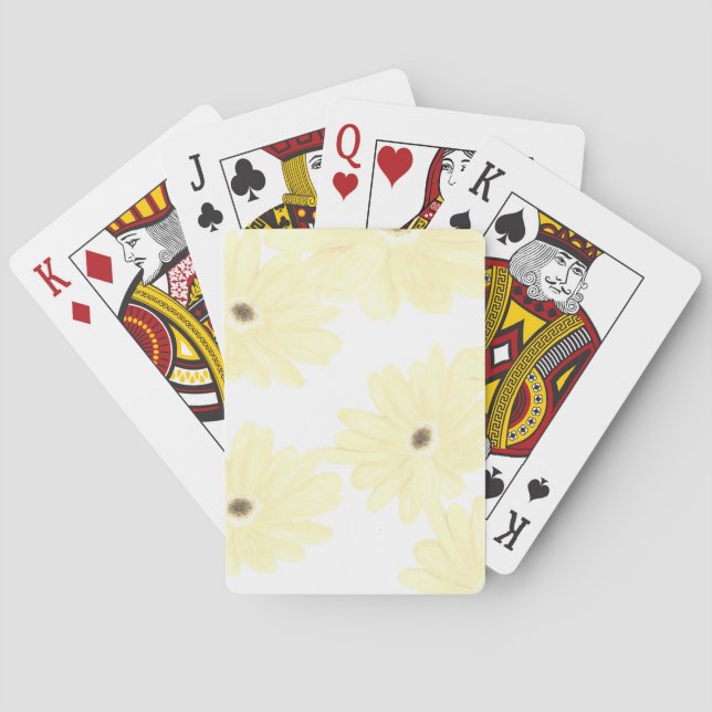 Baraja De Cartas Flores Amarillas Tranquilas en la Mañana (Reverso)