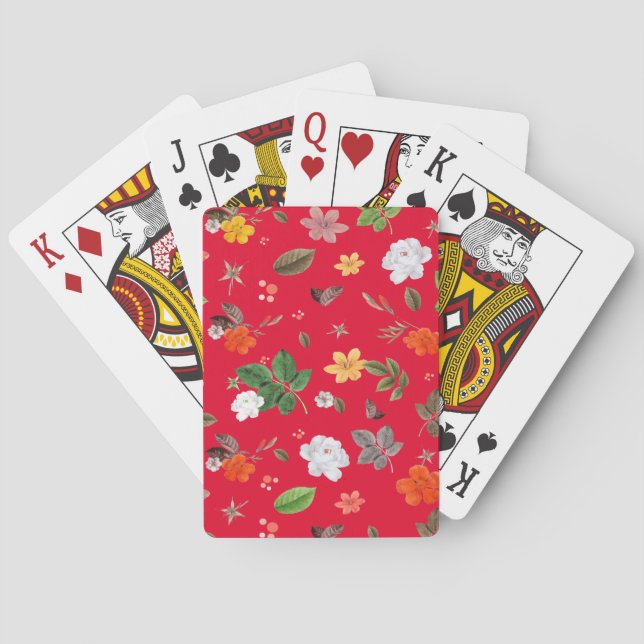 Baraja De Cartas Flores amarillas y rosas blancas 13 (Reverso)