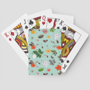 Baraja De Cartas Flores amarillas y rosas blancas 22