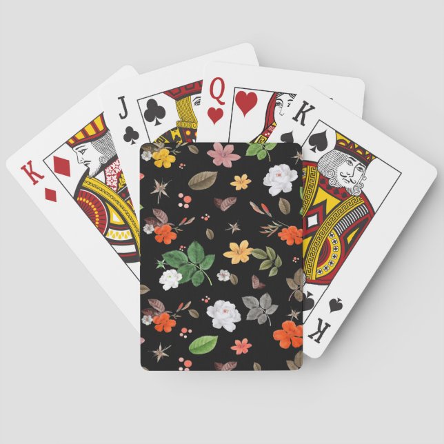 Baraja De Cartas Flores amarillas y rosas blancas 8 (Reverso)