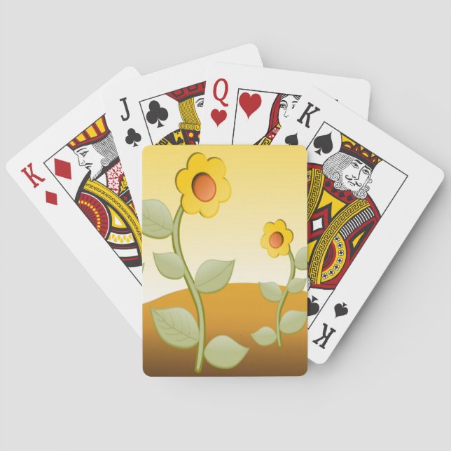 BARAJA DE CARTAS FLORES AMARILLOS (Reverso)