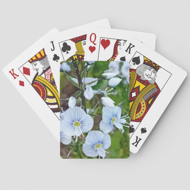 Baraja De Cartas Flores azules (Reverso)