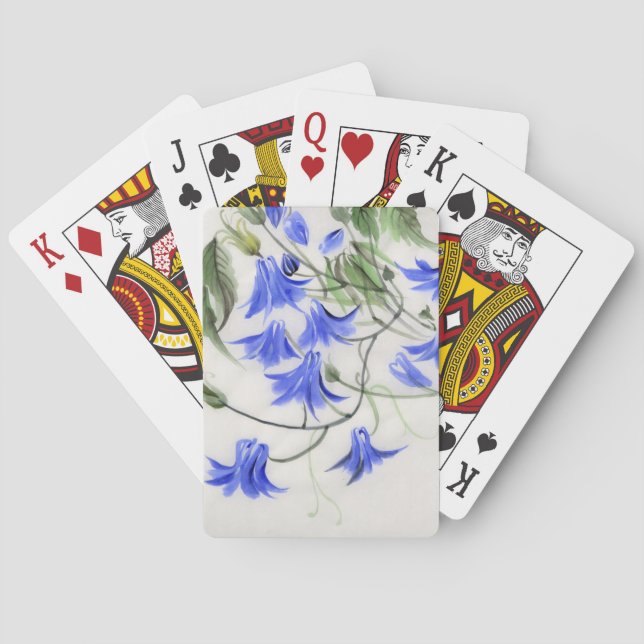 Baraja De Cartas Flores azules (Reverso)