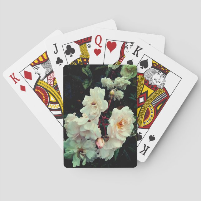 Baraja De Cartas Flores blancas (Reverso)