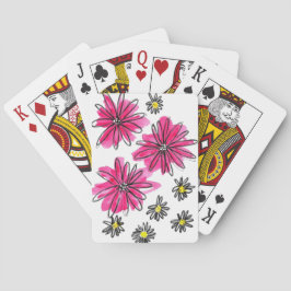 Baraja De Cartas Flores blancas y rosas singulares