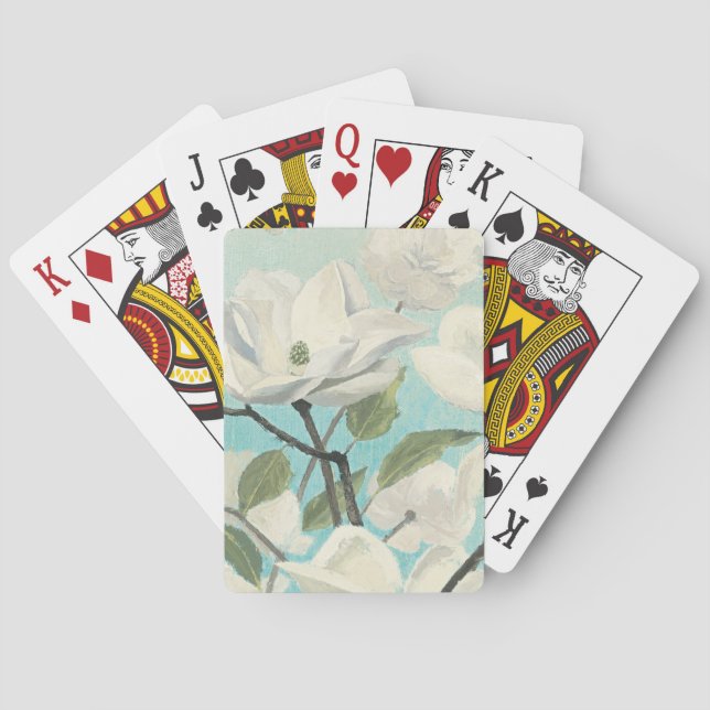 Baraja De Cartas Flores blancos del sur (Reverso)