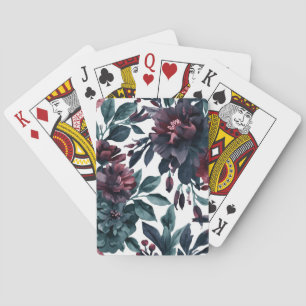 Baraja De Cartas Flores Botánicos de Acuarela Malhumorada