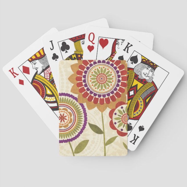 Baraja De Cartas Flores contemporáneas de la caída (Reverso)