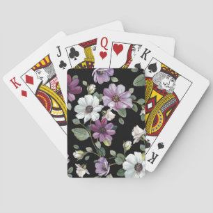 Baraja De Cartas Flores Cosmos Elegantes: Sin Marea acuarela.