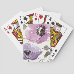 Baraja De Cartas Flores de acuarela de plumas de vals florales