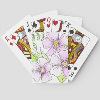 Baraja De Cartas Flores de Acuarela Moradas Bonitas