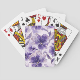Baraja De Cartas Flores de Acuarela Violeta Pintadas