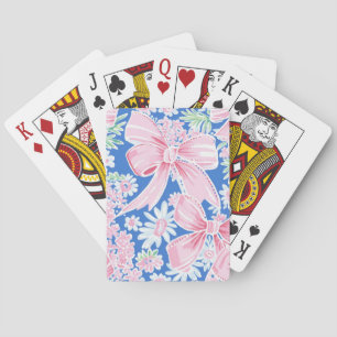 Baraja De Cartas Flores de arco rosado azul