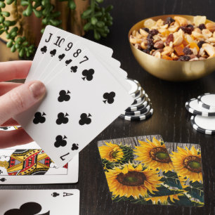 Baraja De Cartas Flores De Campo Rústico En La Impresión De Barnboa