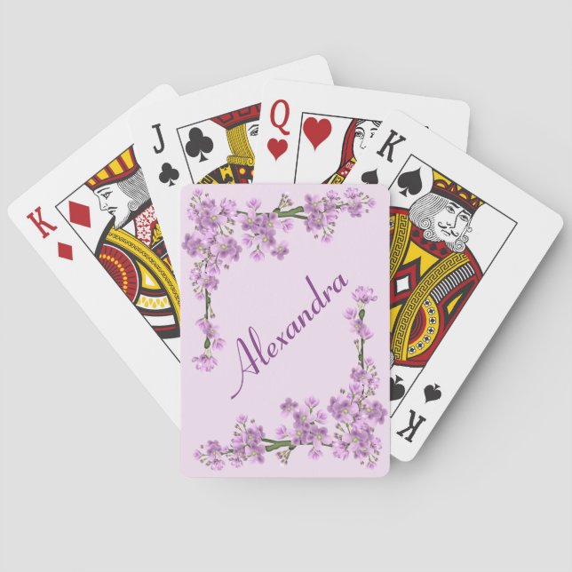Baraja De Cartas Flores de cerezo rosa bonito (Reverso)