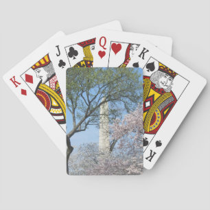 Baraja De Cartas Flores de cerezo y el monumento de Washington en D