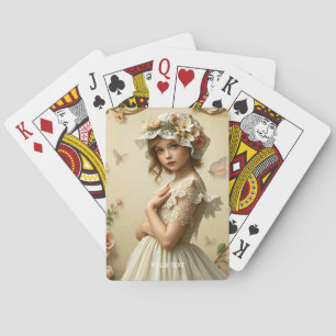 Baraja De Cartas Flores de Chica victoriana mullidas
