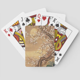 Baraja De Cartas Flores de ciruelas antiguas japonesas a la luz de
