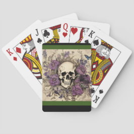 Baraja De Cartas Flores de cráneo vintage moradas