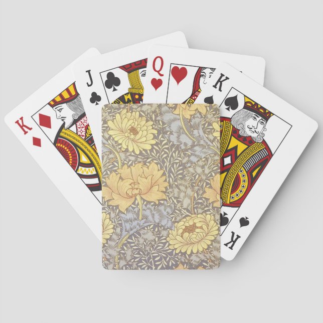 Baraja De Cartas Flores de crisantemo de William Morris (Reverso)