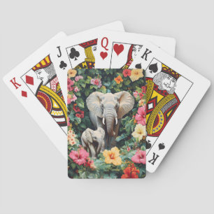 Baraja De Cartas Flores de elefante y ternera hibiscus
