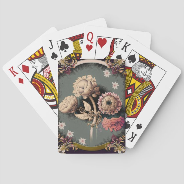 Baraja De Cartas Flores de época (Reverso)