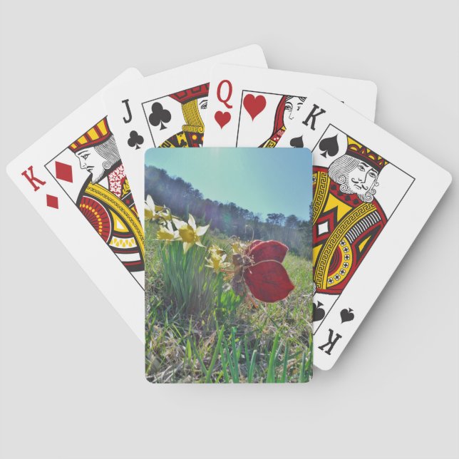 Baraja De Cartas Flores de hadas y amarillas (Reverso)