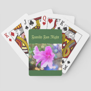 Baraja De Cartas flores de jardín rosadas de bonito. noche florida