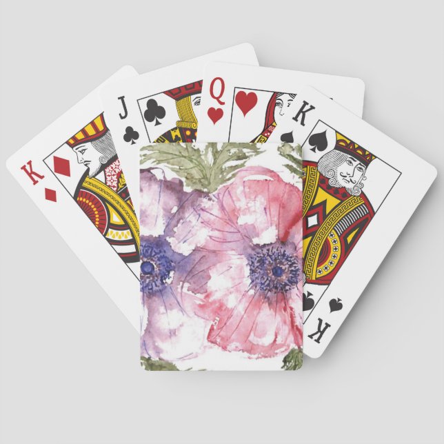 Baraja De Cartas Flores de la acuarela (Reverso)