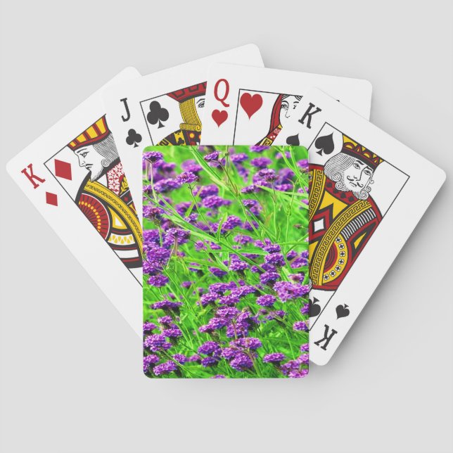 Baraja De Cartas Flores_de_Lavanda_Púrpura,_ (Reverso)