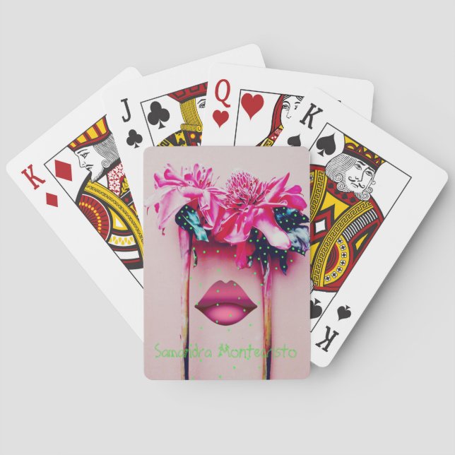 Baraja De Cartas Flores de maravilla que se desenvuelven (Reverso)