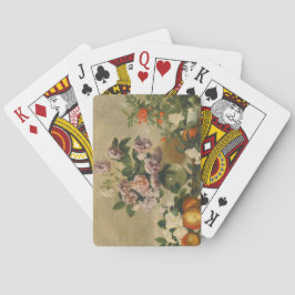 Baraja De Cartas Flores de peones rosas y blancas (Peonies Still Li