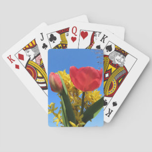 Baraja De Cartas flores de primavera, tulipanes, coloridos + flores