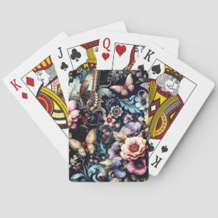 Baraja De Cartas Flores de primavera y mariposas antiguas