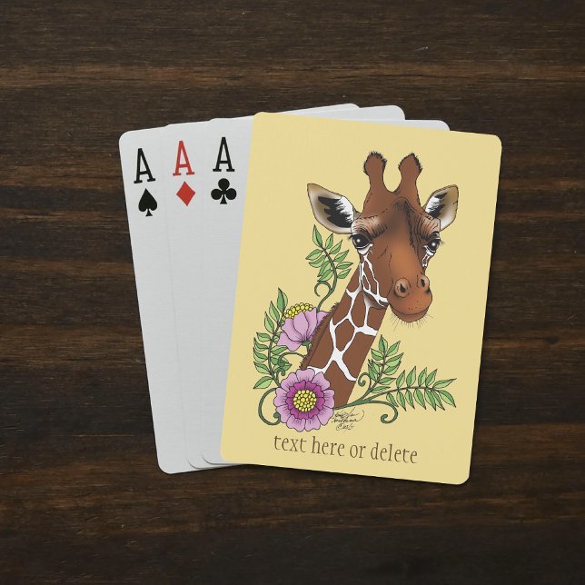 Baraja De Cartas Flores de retrato amarillo de jirafa (Subido por el creador)