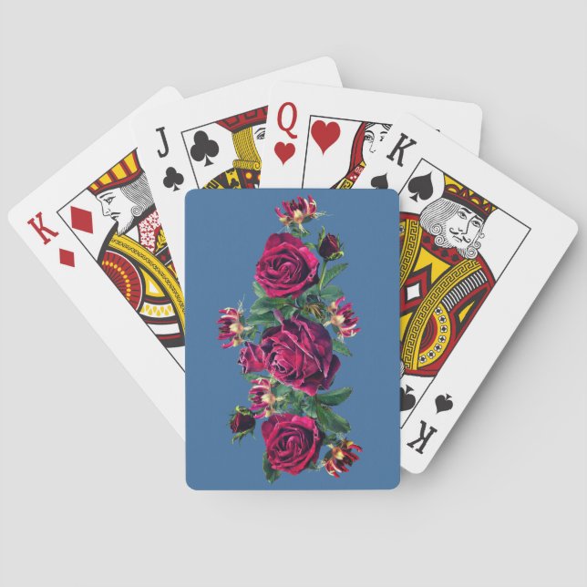 Baraja De Cartas Flores de Rosa de tarjetas de juego para rosas - S (Reverso)