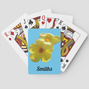 Baraja De Cartas Flores de trompeta doradas I