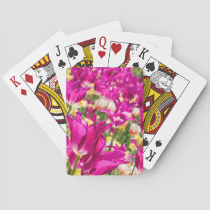 Baraja De Cartas Flores de tulipán en Fuchsia