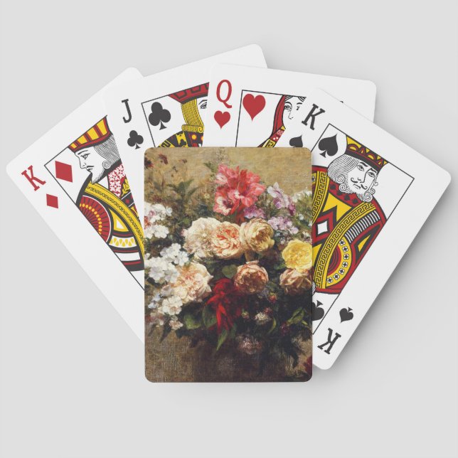 Baraja De Cartas Flores de verano antiguas de Henri Fantin-Latour (Reverso)