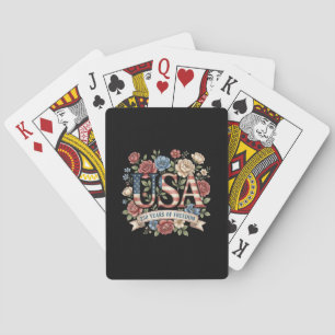 Baraja De Cartas Flores del 250 Aniversario de América EE. UU. 250 