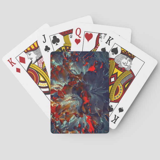 Baraja De Cartas Flores digitales en cenizas y carbón vegetal sobre (Reverso)